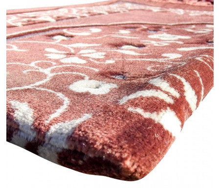 Tapis de prière en velours - Motif jardin - Fond marron claire