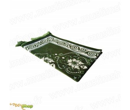 Tapis de Prière - motif fleurs - Fond Vert sapin