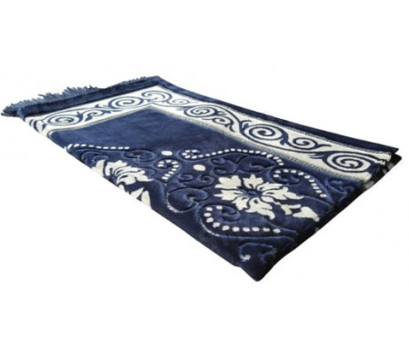 Tapis de Prière - motif fleurs - Fond Bleu foncé