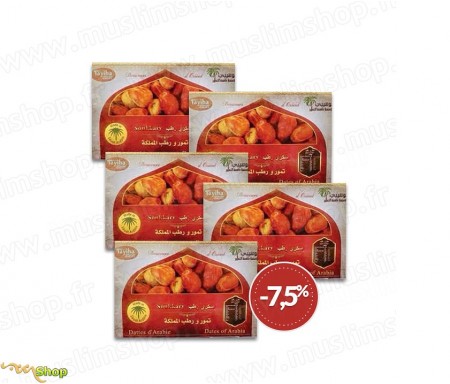 5 x Coffret Familial Qualité supérieur Dattes sucrées d'Arabie Sokary / Sukary - 3kg