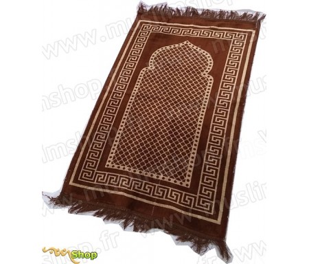 Tapis de prière Velours couleur Marron