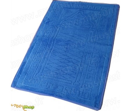 Tapis de prière épais et moelleux - Grande taille - Coloris Bleu