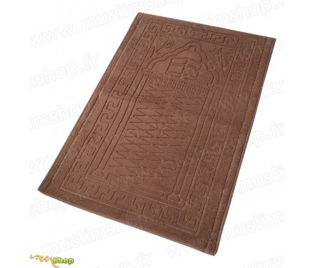 Tapis de prière épais et moelleux - Grande taille - Coloris Taupe