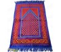 Tapis de prière Velours couleur Rouge et Bleu- motif losange