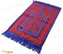 Tapis de prière Velours couleur Rouge et Bleu- motif losange