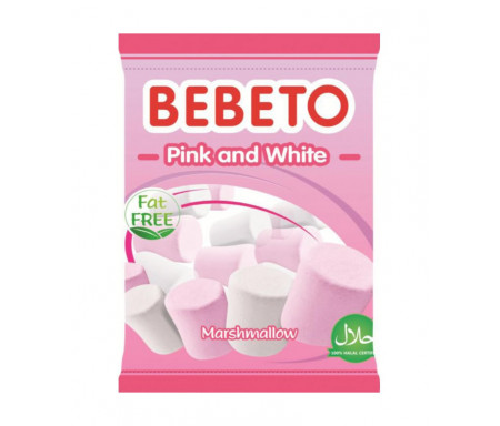 Bonbons Halal Marshmallow Pink White (Rose et Blanc) Bebeto - Sans gras (sachet de 135g)