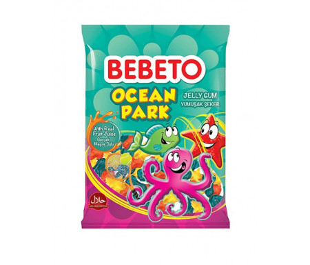 Bonbons Halal Ocean Park (Parc marin) - Fabriqué avec du vrai Jus de Fruit - Bebeto - Sachet 80gr