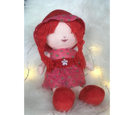 Peluche Malika - Grande poupée pour fillettes (Doudou sans les yeux - 40 cm)