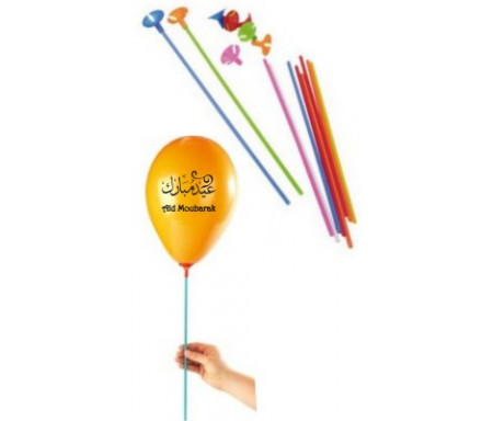 Pack de 10 tiges avec embouts pour ballons