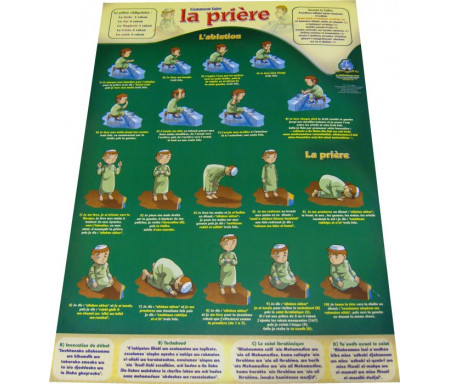 Poster : Comment faire la prière et les ablutions (Collection "Apprenez à vos enfants la prière")