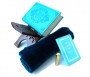 Pack cadeau bleu (mixte) : Le Noble Coran (bilingue français/arabe) + La Citadelle du Musulman + Porte Coran + Tapis de prière en velours + Parfum Musc d'Or Luxe (au choix)