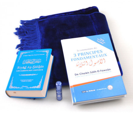 Pack Cadeau Bleu : Riyâd es-Sâlihîne + Commentaire des 3 principes + Tapis + Parfum de luxe