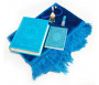 Pack Cadeau Bleu Turquoise : Le Saint Coran de Luxe en Daim (arabe-français-phonétique), La Citadelle du Musulman, Parfum Musc et Diffuseur de parfum Musc d'Or