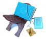 Pack Cadeau de Luxe Couleur Bleu (mixte) : Le Saint Coran et La Citadelle du musulman (français-arabe-phonétique) + Porte Coran en bois + Chapelet + Parfum au choix