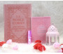 Pack Cadeau de Luxe Couleur Rose Clair (Le Noble Coran et les 40 hadiths bilingues - Parfum - Lanterne - Sac cadeau)