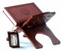 Pack Cadeau Marron : Le Saint Coran version arabe marron, Porte Coran en Bois et un Le Parfum Musc d'Or Porte clé Musc Blanc