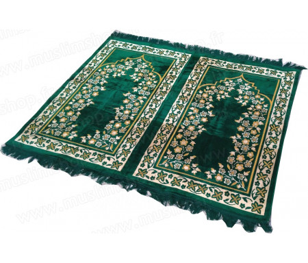 Tapis de prière Velours et confortable deux (2) places - Vert