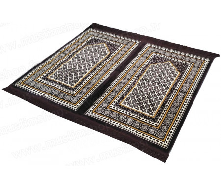 Tapis de prière Velours et confortable deux (2) places - Marron