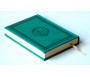Le Saint Coran version arabe (Lecture Hafs) de luxe avec couverture en daim bleu-turquoise