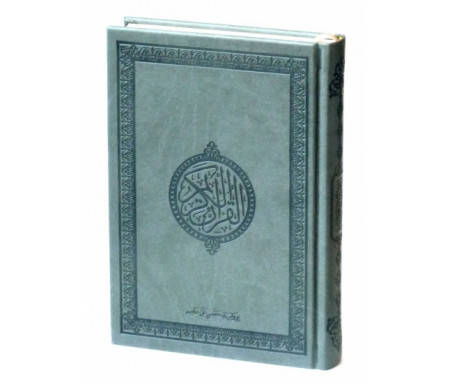 Le Saint Coran version arabe (Lecture Hafs) de luxe avec couverture en daim gris