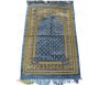 Tapis de prière Velours Bleu Azur - Motif losange