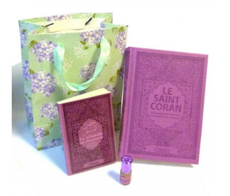 Pack pour femme couleur mauve (Coran - Citadelle - Parfum - Sac cadeau)