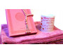 Coffret Cadeau musulman pour Maman : Tapis de prière + Coran (arabe) + Chapelet + Mug de couleur assortie rose