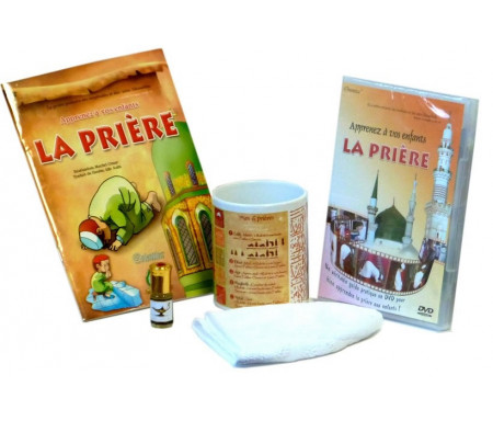 Coffret Cadeau Halal : Apprenez à vos enfants la prière (Livre - DVD - Parfum - Mug - Chachia)