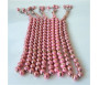 Chapelet « Shebha » de luxe rose 33 grains avec motifs dorés