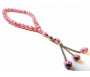 Chapelet "Sebha" de luxe rose 33 grains avec motifs dorés