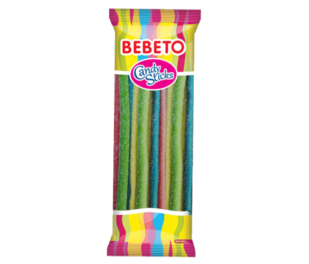 BEBETO (0527) Candy Sticks Bonbon Halal Baton Fourré Tutti Acide 180gr x 24pcs