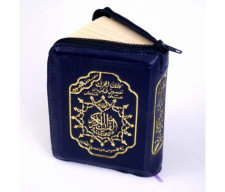 Coran complet pochette zip avec règles de tajwîd ( 7 x 10 cm) - Lecture Hafs