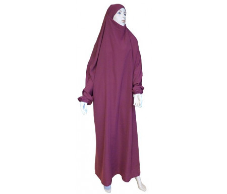 Jilbab Al-Haramayn une (1) pièce - Couleur Prune