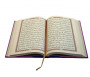 Le Saint Coran (17 x 24 cm) version arabe (Lecture Hafs) de luxe avec couverture en daim mauve et violet