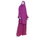 Jilbab réversible (satiné/normal) deux pièces (Cape + Jupe évasée) - Taille S/M - Couleur rose lilas