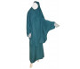 Jilbab réversible (satiné/normal) deux pièces (Cape + Jupe évasée) - Taille S/M Coloris vert foncé