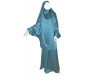 Jilbab réversible (satiné/normal) deux pièces (Cape + Jupe évasée) - Taille S/M Coloris vert foncé