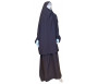 Jilbab réversible (satiné/normal) deux pièces (Cape + Jupe évasée) - Taille S/M - Couleur marron chocolat