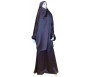 Jilbab réversible (satiné/normal) deux pièces (Cape + Jupe évasée) - Taille S/M - Couleur marron chocolat