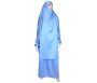 Jilbab réversible (satiné/normal) deux pièces (Cape + Jupe évasée) - Taille S/M - Couleur gris clair