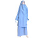 Jilbab réversible (satiné/normal) deux pièces (Cape + Jupe évasée) - Taille S/M - Couleur gris clair