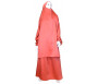 Jilbab réversible (satiné/normal) deux pièces (Cape + Jupe évasée) - Taille S/M - Coloris rouge