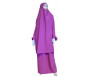 Jilbab réversible (satiné/normal) deux pièces (Cape + Jupe évasée) - Taille S/M - Coloris rose