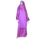 Jilbab réversible (satiné/normal) deux pièces (Cape + Jupe évasée) - Taille S/M - Coloris rose