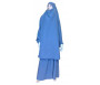 Jilbab réversible (satiné/normal) deux pièces (Cape + Jupe évasée) - Taille S/M - Coloris gris