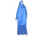 Jilbab réversible (satiné/normal) deux pièces (Cape + Jupe évasée) - Taille S/M - Coloris gris