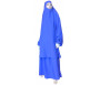 Jilbab réversible (satiné/normal) deux pièces (Cape + Jupe évasée) - Taille S/M - Coloris bleue