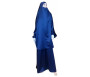 Jilbab réversible (satiné/normal) deux pièces (Cape + Jupe évasée) - Taille L/XL - Coloris bleu marine