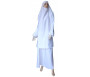 Jilbab réversible (satiné/normal) deux pièces (Cape + Jupe évasée) - Taille S/M - Coloris blanc