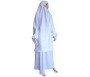 Jilbab réversible (satiné/normal) deux pièces (Cape + Jupe évasée) - Taille S/M - Coloris blanc